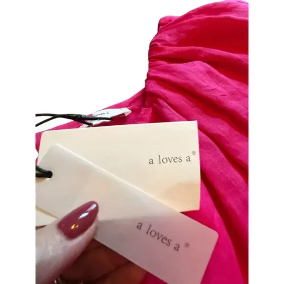 NWT A Loves A Pink Cotton Dress - Size L - Picture 10 of 16